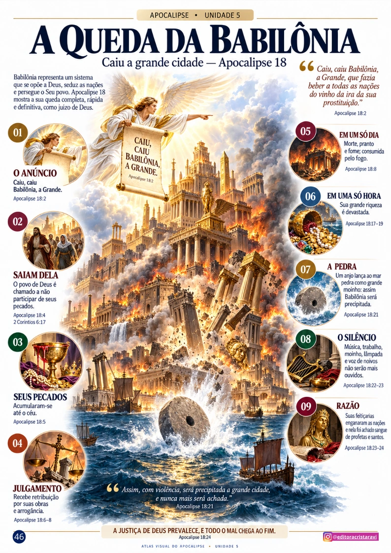 Página ilustrada do atlas: A queda da Babilônia