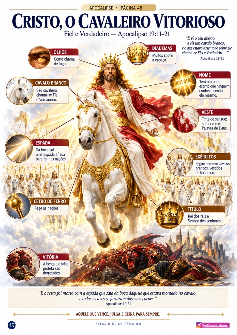 Página ilustrada do atlas: Cristo, o Cavaleiro Vitorioso